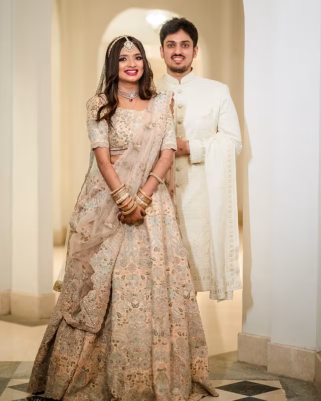 Christian bride with bold reception bridal makeup by Vinni for a Bangalore evening event