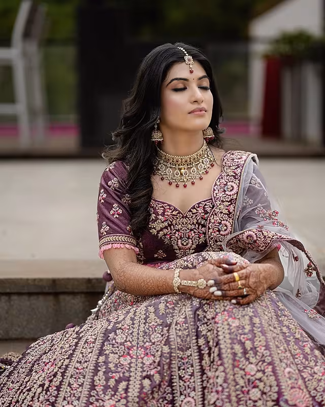 Muslim bride with modest glam bridal makeup by Vinni for a Bangalore wedding