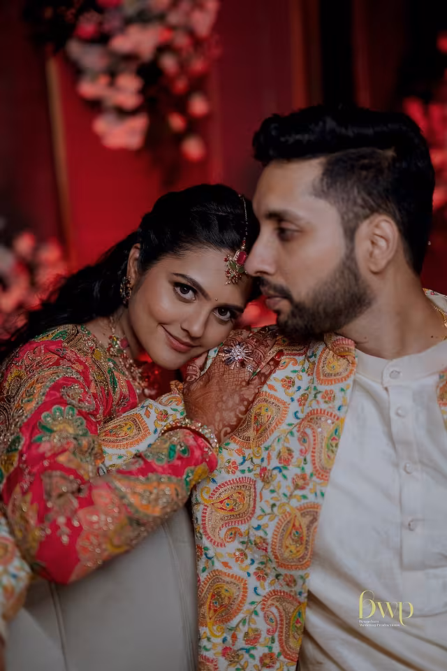 South Indian bride with distinct wedding day vs reception bridal makeup by Vinni, Bangalore