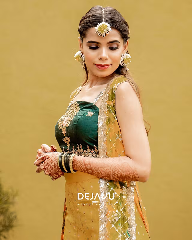 Foundation shade-matching for South Indian bride skin tone by Vinni, Bangalore